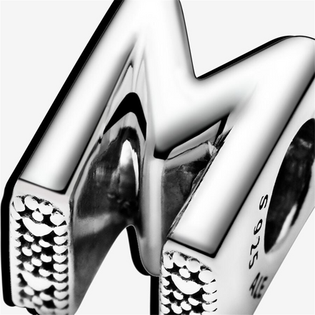 Pandora Moments Letter M Silver Charm