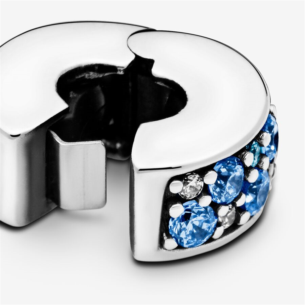 Pandora Moments Blue Pavé Clip Charm