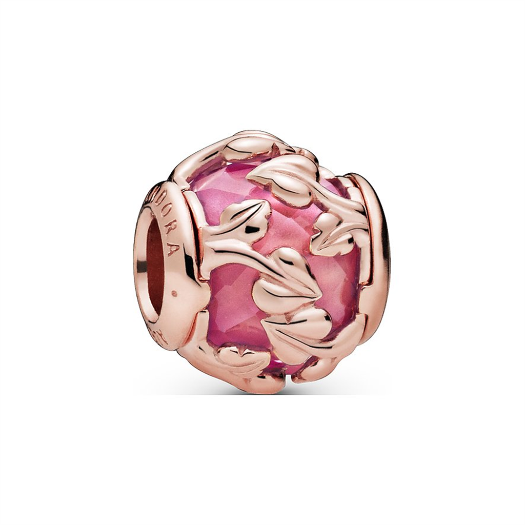 Pink Decorative Leaves Charm