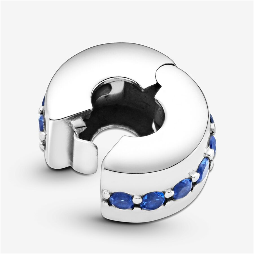 Pandora Moments Blue Sparkle Clip Charm