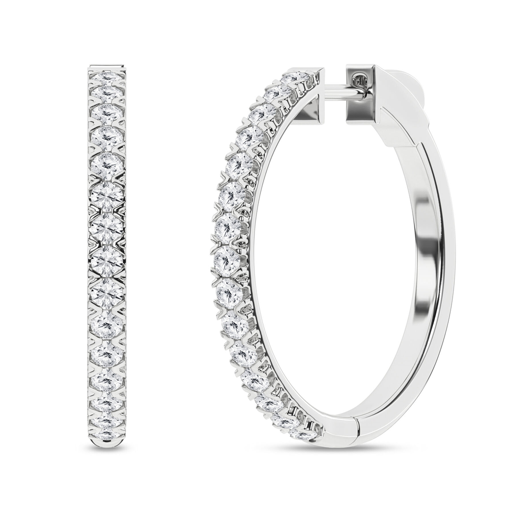 Revelation 14K Gold 2 CT Lab Grown Diamond Hoop Earrings