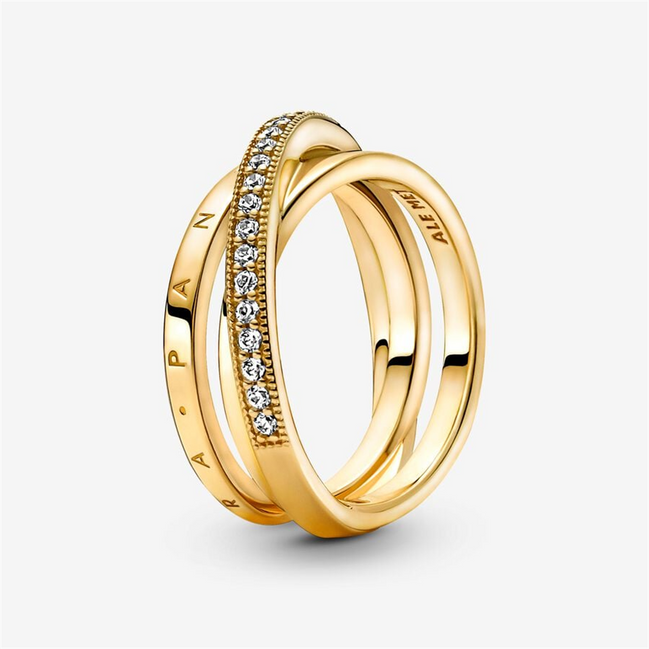 Pandora Timeless Crossover Pavé Triple Band Ring Size 6