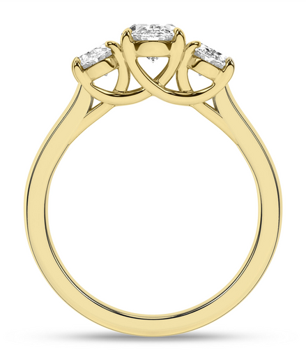 14K Gold 2 CTW Lab Grown Diamond 3 Stone Engagement Ring