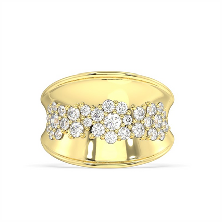 14K Yellow Gold 1 CTW Lab Grown Diamond Concave Fashion Ring