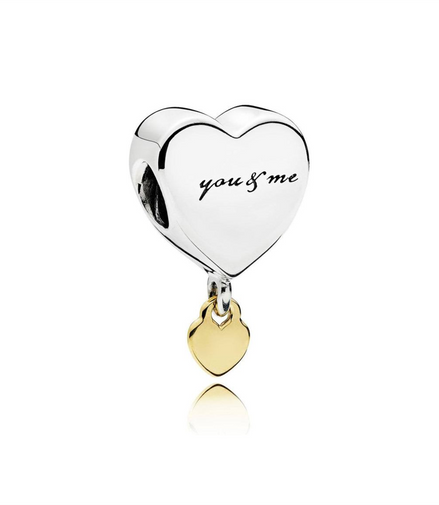 Two Hearts Dangle Charm