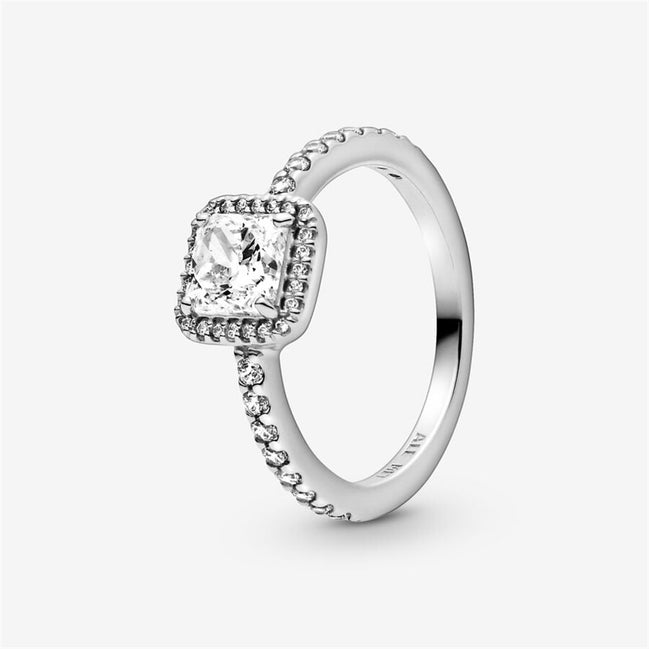 Pandora Timeless Square Sparkle Halo Ring Size 7