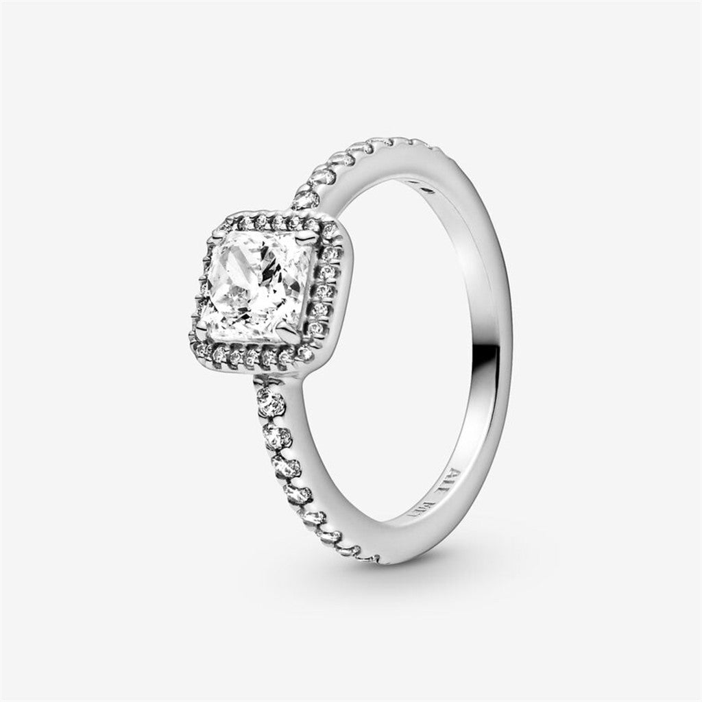 Pandora Timeless Square Sparkle Halo Ring Size 7.5
