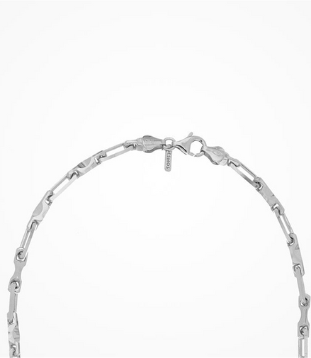 Desmos Mens Rhodium Plated Max Necklace 22"