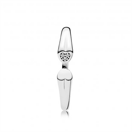 Pandora Open Two Hearts Ring Size 7