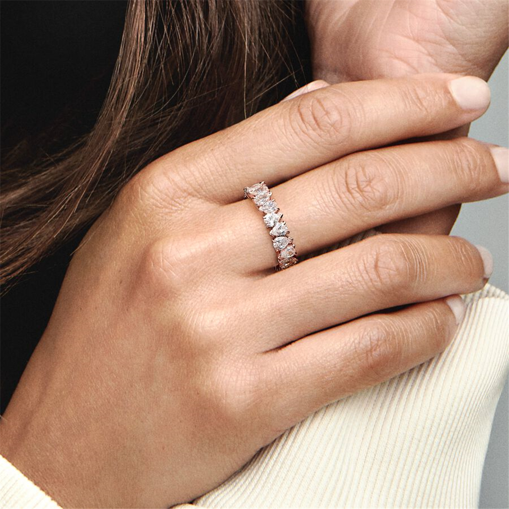 Pandora Timeless Alternating Sparkling Band Ring Size 6