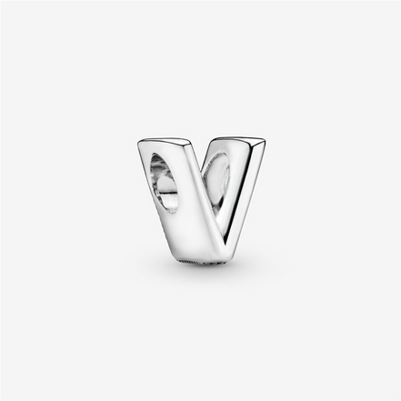 Pandora Moments Letter V Silver Charm