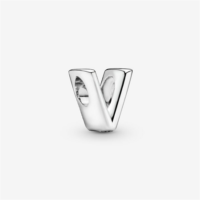 Pandora Moments Letter V Silver Charm