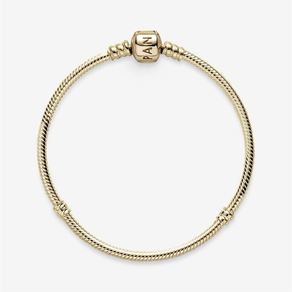 Pandora Moments 14K Yellow Gold Snake Chain Bracelet Size 20