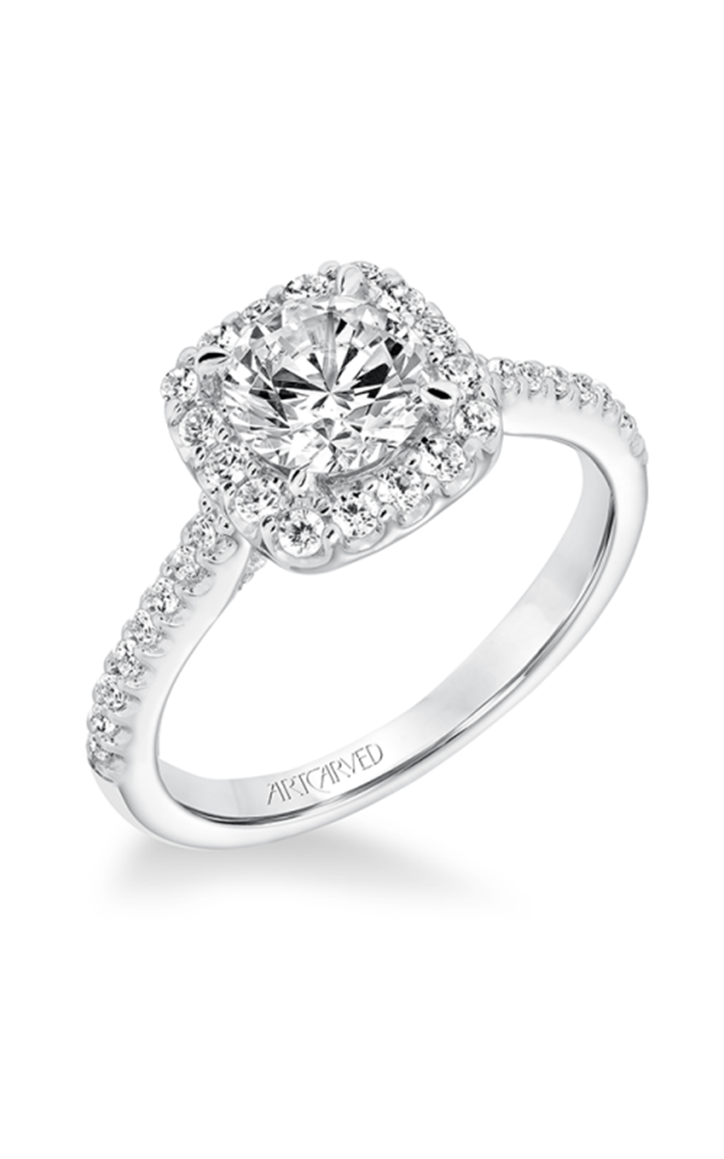 14K White Gold 0.50 Ctw Diamond Halo Setting Remount Ring