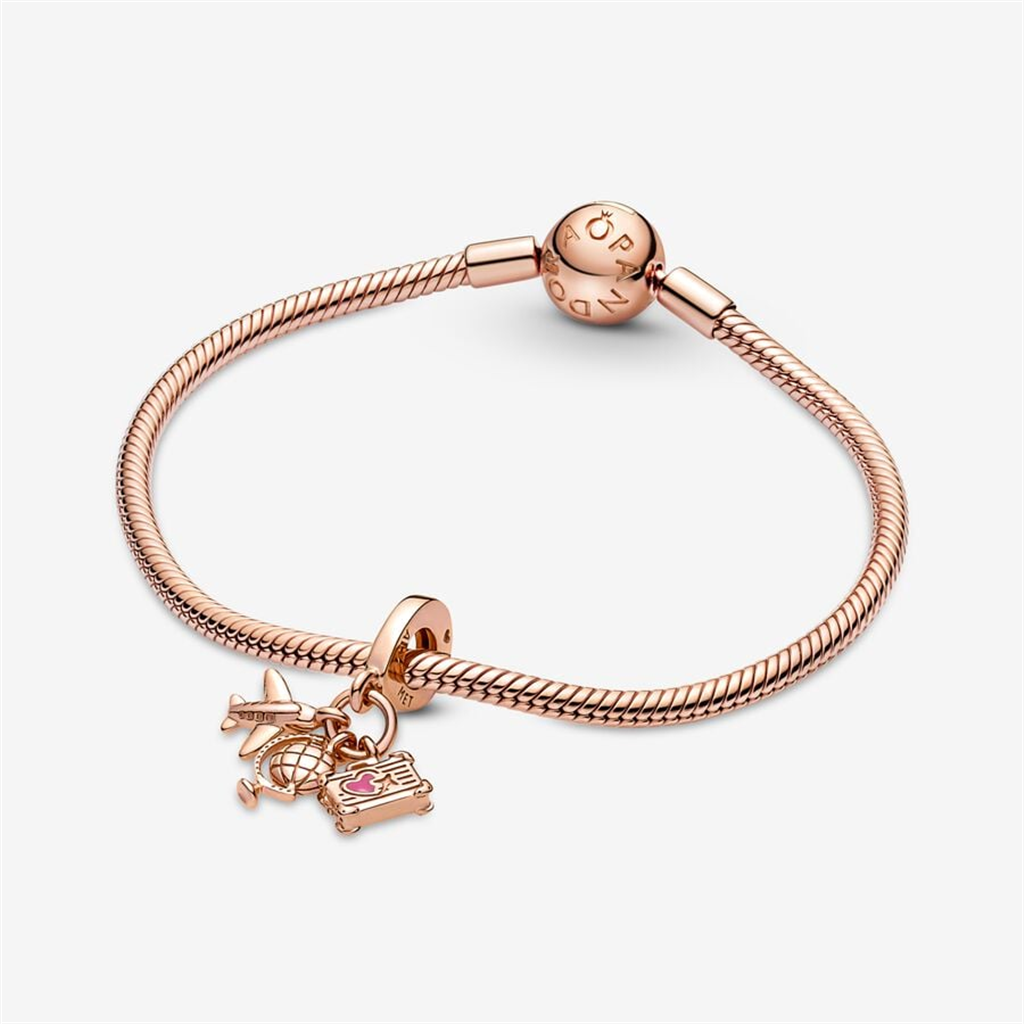 Pandora Moments Airplane, Globe & Suitcase Triple Dangle Charm