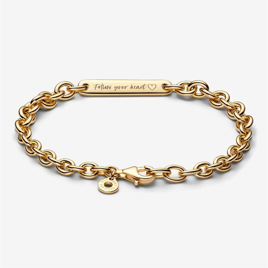 Pandora Moments Engravable Bar Link Bracelet Size 18