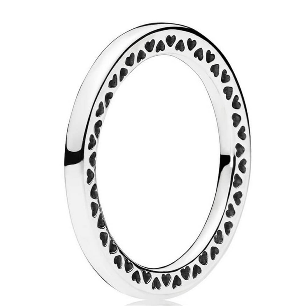 Pandora Sterling Silver Classic Hearts Of Pandora Ring Size 6