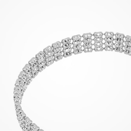 Desmos Rhodium Plated Infinity 4 Row Bracelet 7"