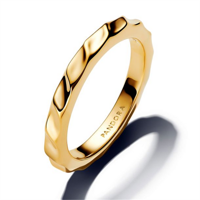 Pandora Essence Rippled Band Gold-Plated Ring Size 7.5
