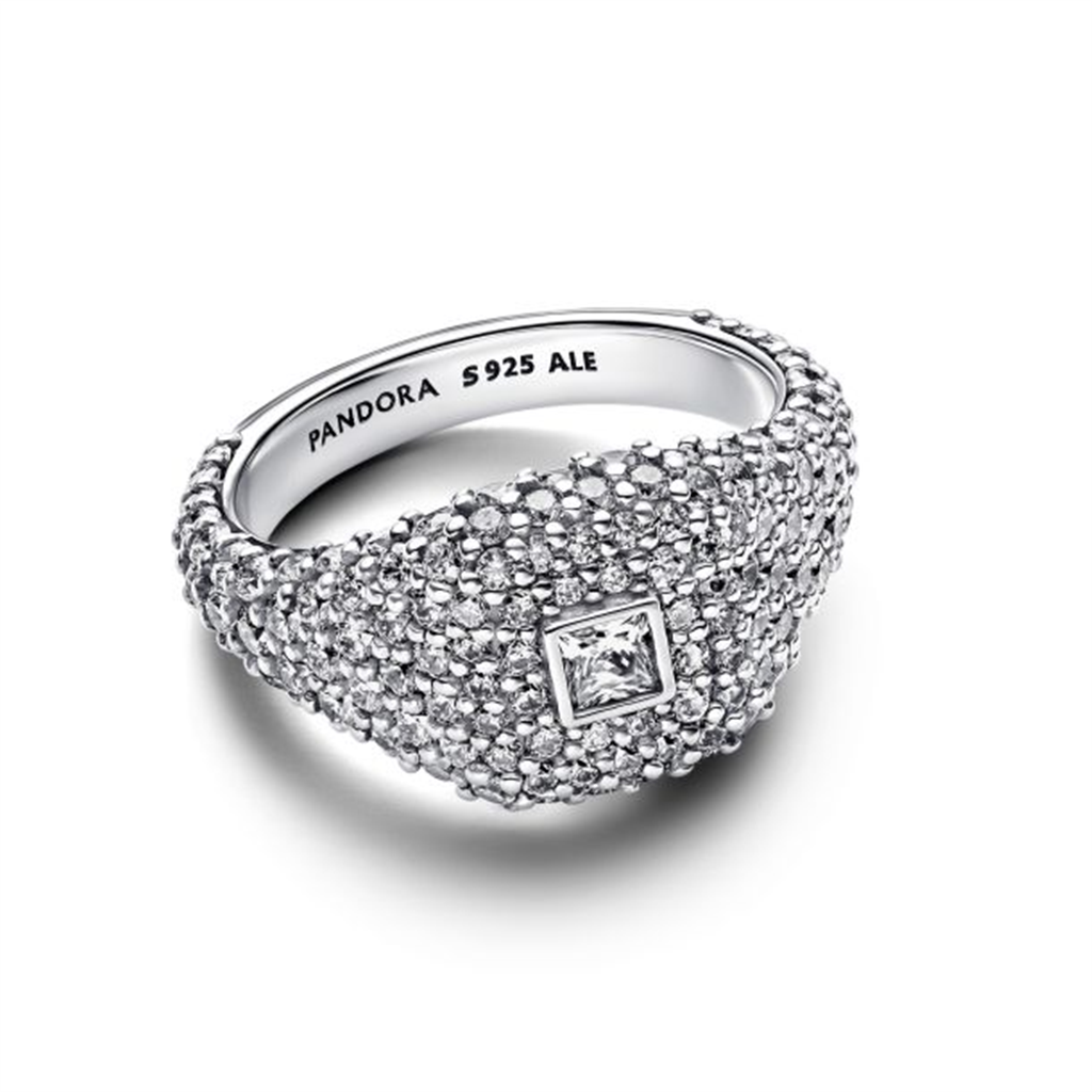 Pandora Timeless Pavé Square Cocktail Ring Size 7