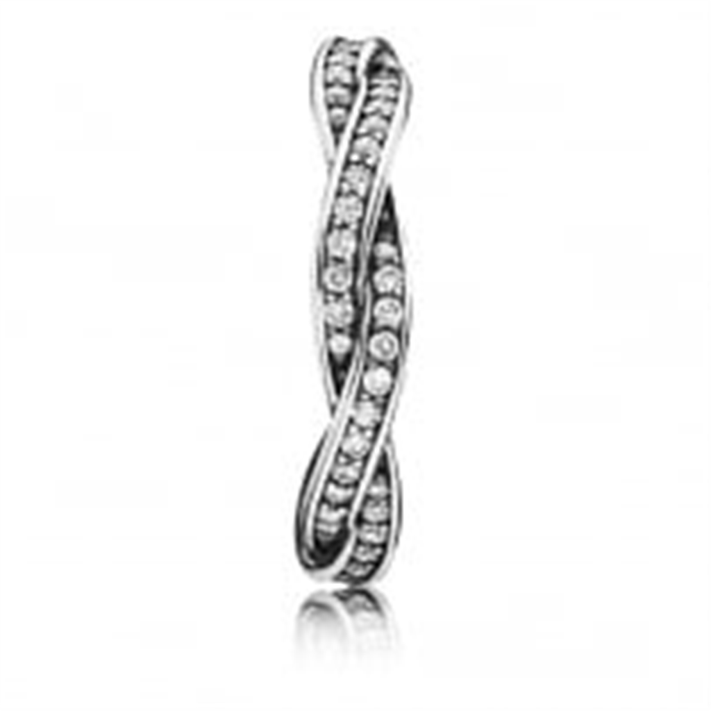 Pandora Timeless Sparkling Twisted Lines Ring Size 9