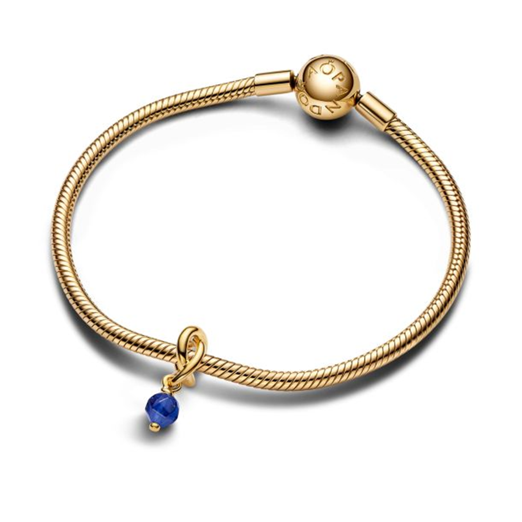 Pandora Moments September Birthstone Faceted Blue Eternity Circle Dangle Charm