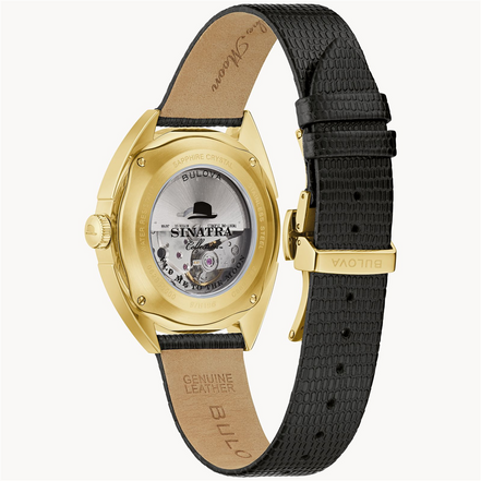 Bulova Men's Frank Sintra "Fly Me To The Moon" Black Leather Strap Watch