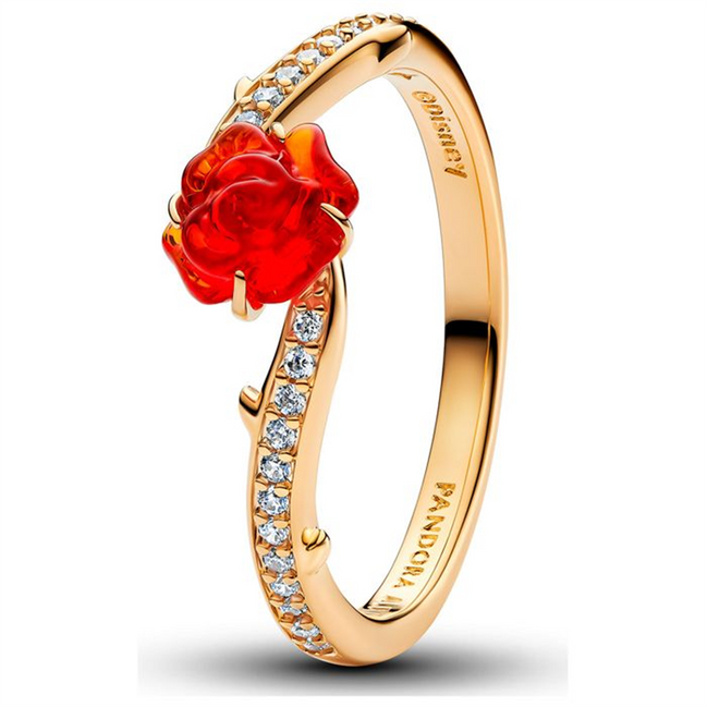 Disney Beauty and the Beast Enchanted Rose Ring Size 54