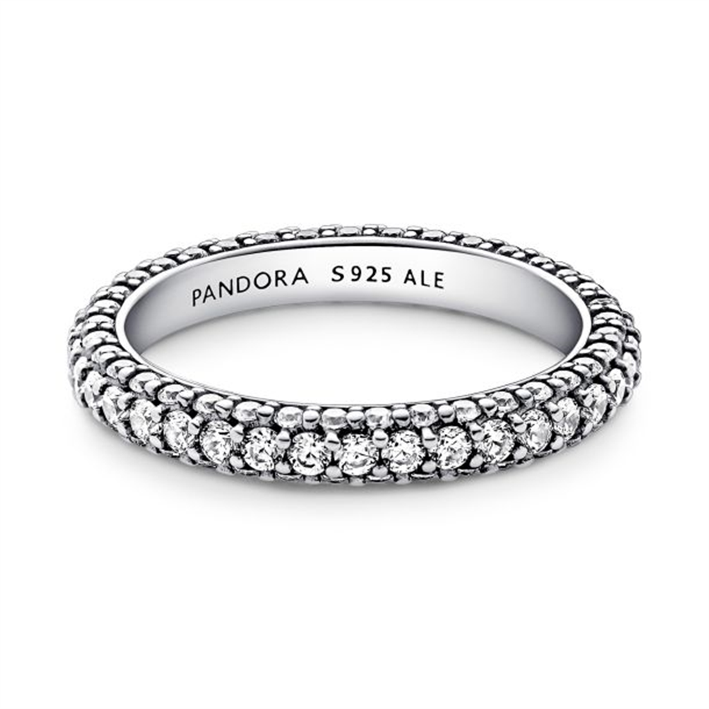 Pandora Timeless Pave' Single Row Ring Size 4.5