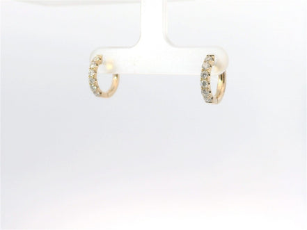 14K Yellow Gold and 0.47 CTW Diamond Huggie Hoop Earrings
