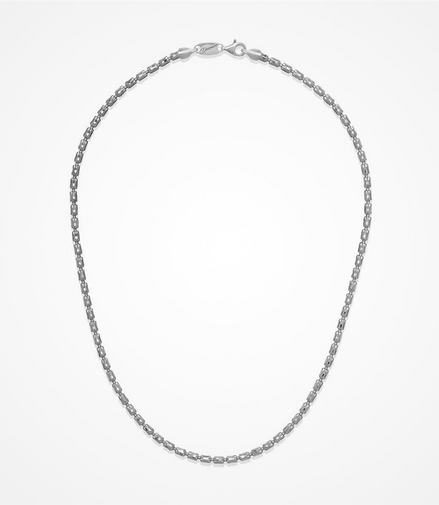 Desmos Rhodium Plated Barrel Crystal Necklace 20"