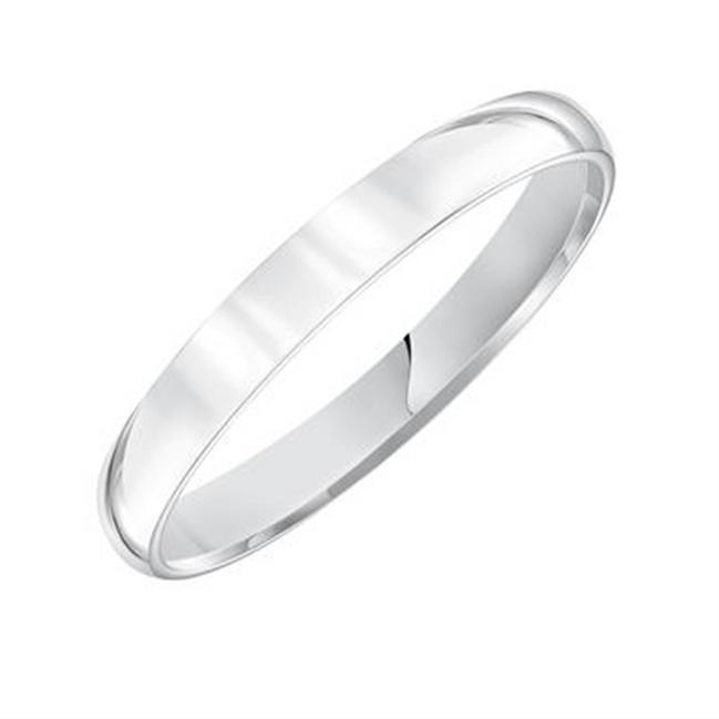 Low Dome 14K White Gold 3MM Comfort Fit Plain Wedding Band Size 7