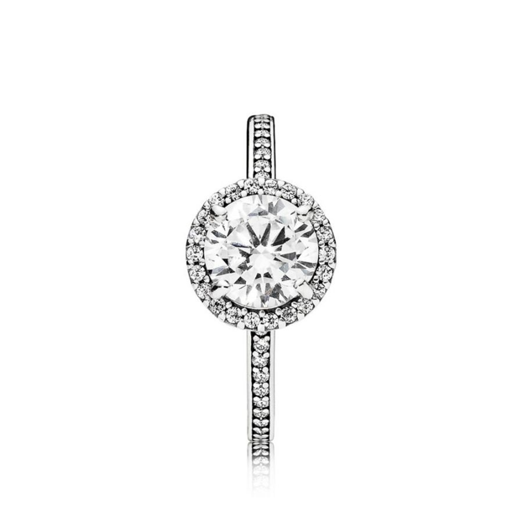Pandora Timeless Round Sparkle Halo Ring Size 5