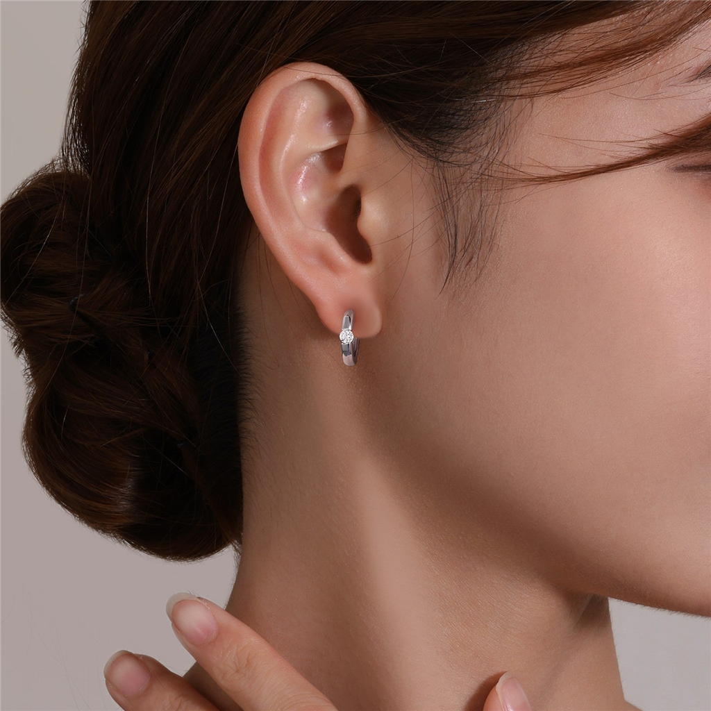 0.34 CTW High Polished Huggie Earrings