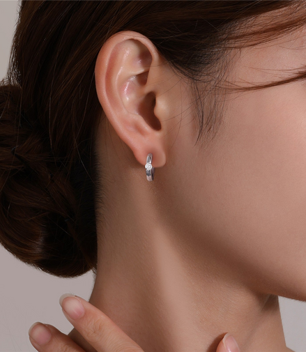 0.34 CTW High Polished Huggie Earrings