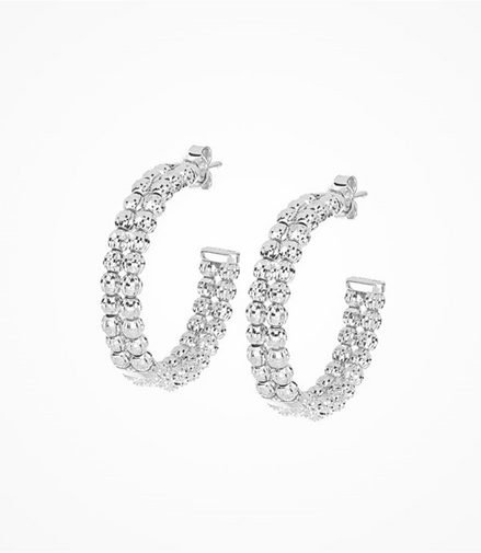 Desmos Crystal Double Row Hoop Earrings