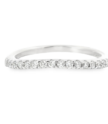 14k White Diamond Band