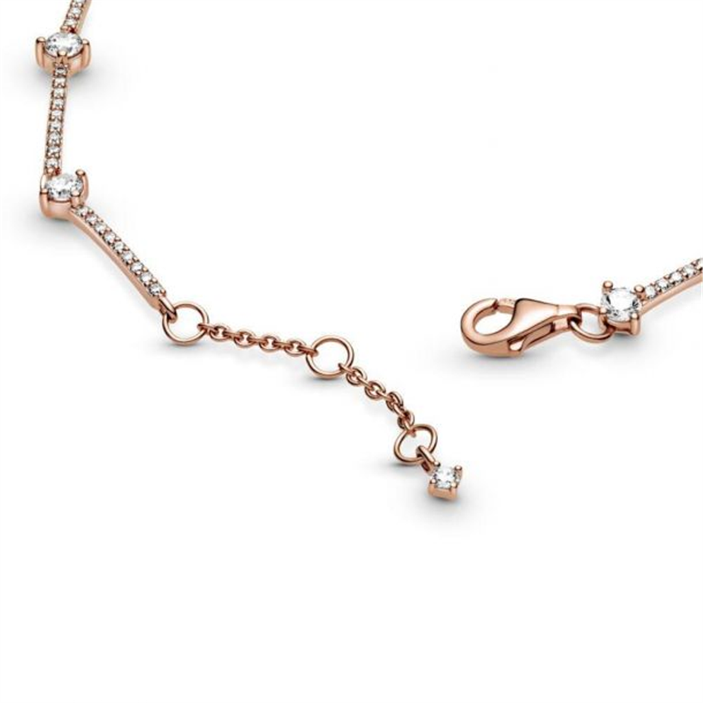Pandora Timeless Sparkling Pavé Bars Bracelet Size 18