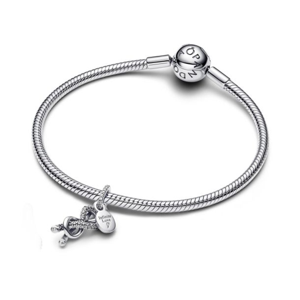Pandora Pavé Infinity Knot Dangle Charm