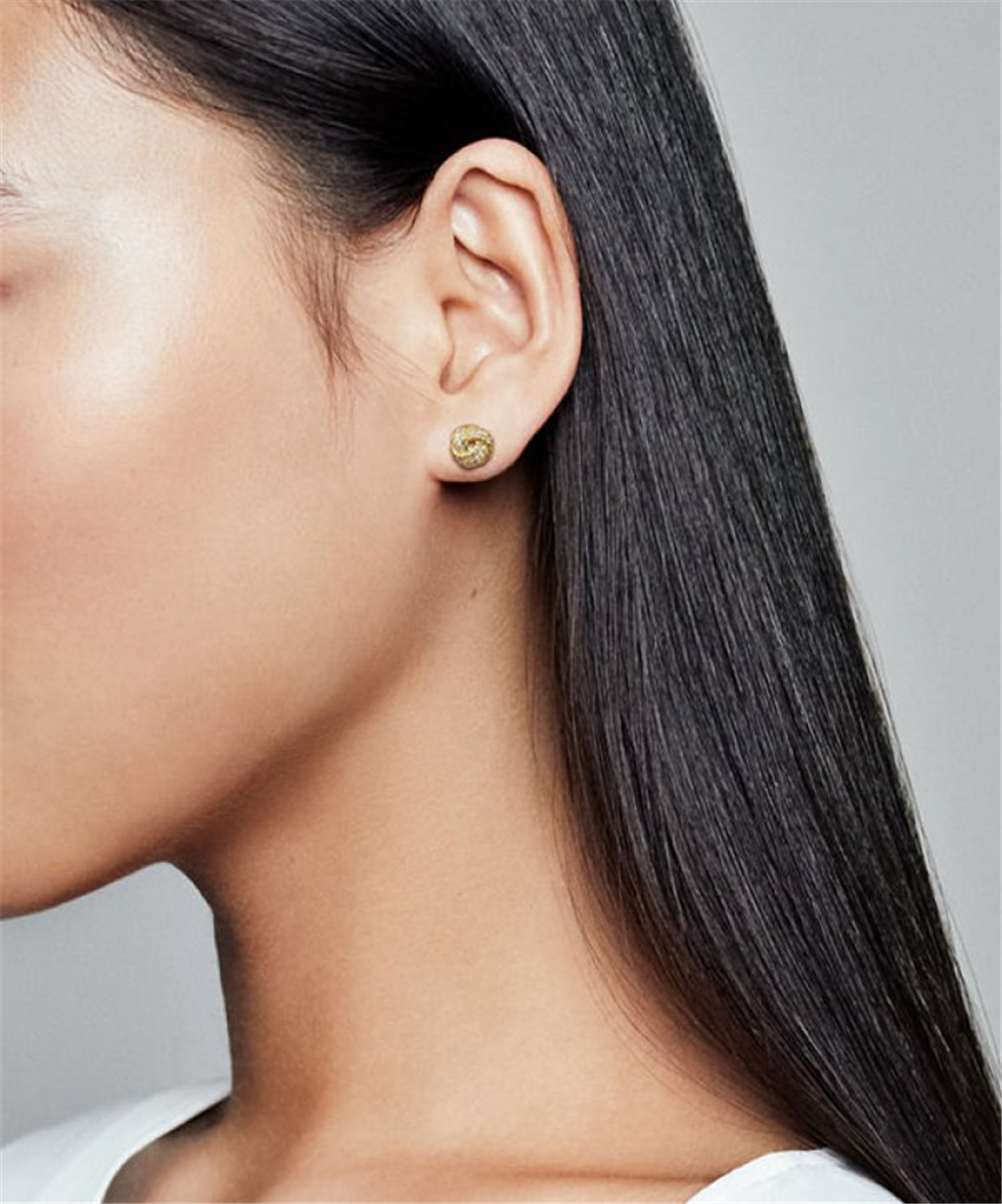 Pandora Timeless Gold Plated Shimmering Love Knot Earrings