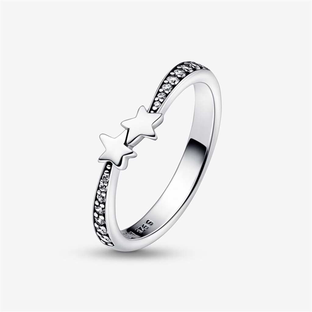 Pandora Moments Shooting Stars Sparkling Ring Size 7.5