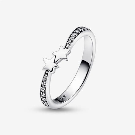 Pandora Moments Shooting Stars Sparkling Ring Size 7.5