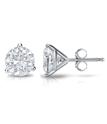 Diamond Martini Style 0.75 Ctwg Stud Earrings