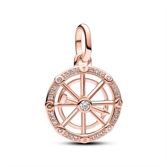 Pandora ME 14K Rose Gold Plated Spinning Wheel Medallion