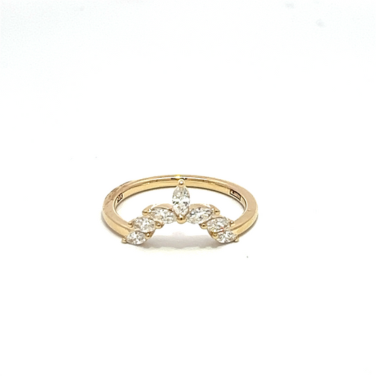 A.Jaffe 14K Yellow Gold Curved Marquise Diamond Band
