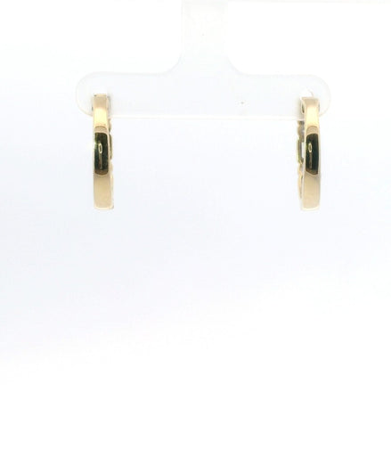 14K Yellow Gold And 0.83 CTW Diamond Bezel Set Hoop Earrings