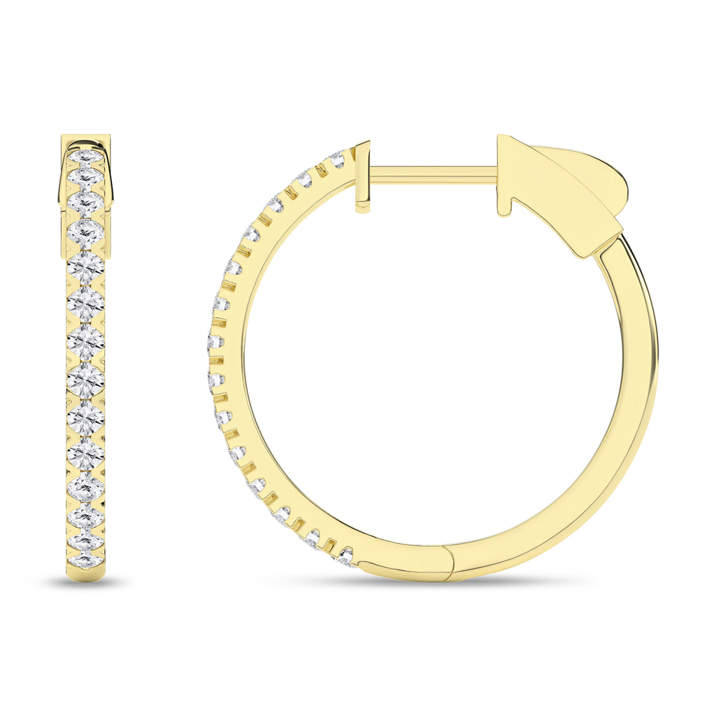 Revelation 14K Gold And 0.50 CTW Lab Grown Diamond Hoop Earrings
