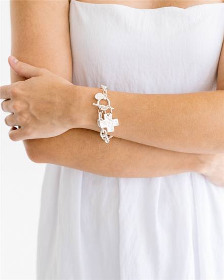 Susan Shaw Silver Cross Toggle Bracelet
