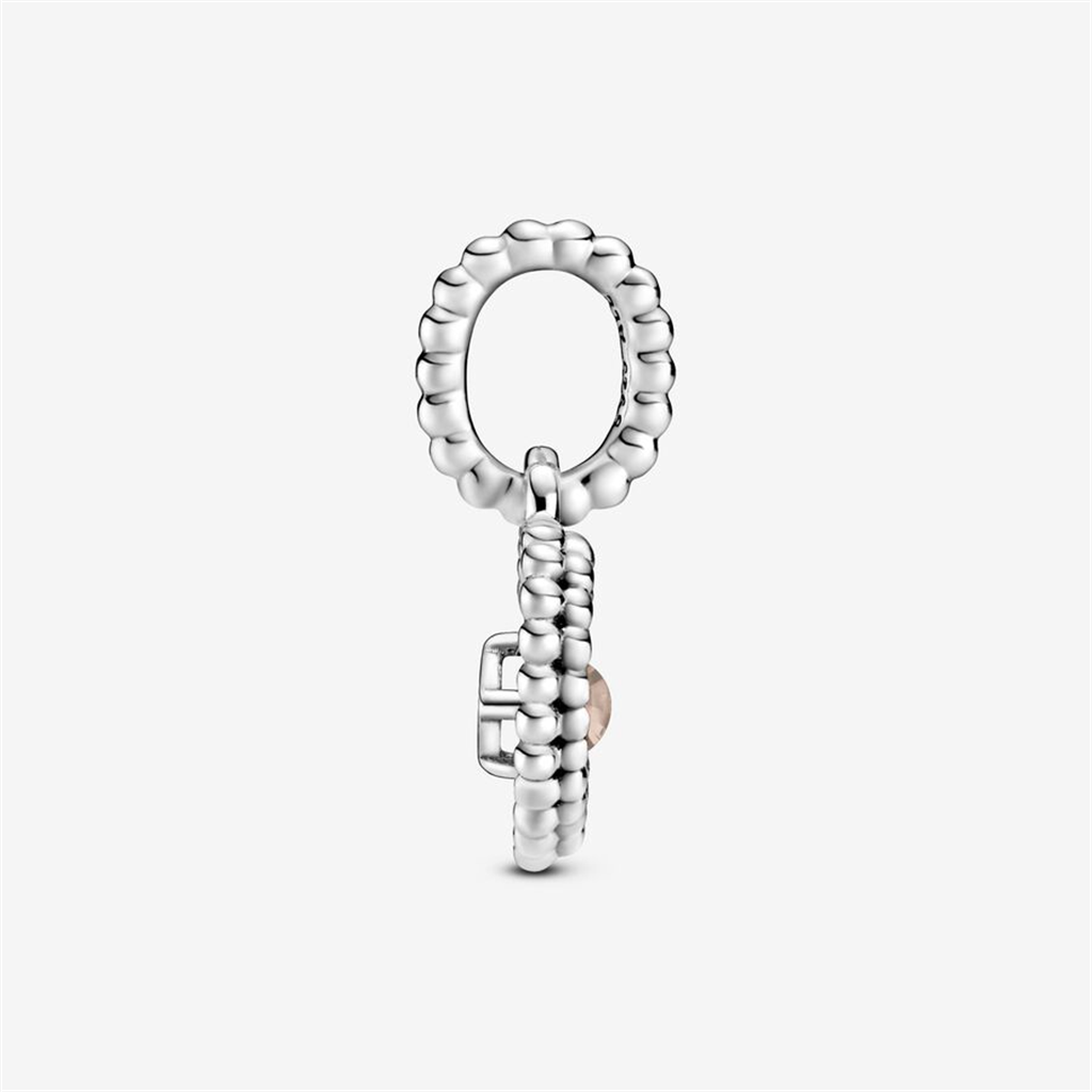 Pandora Moments June Misty Rose Beaded Heart Dangle Charm