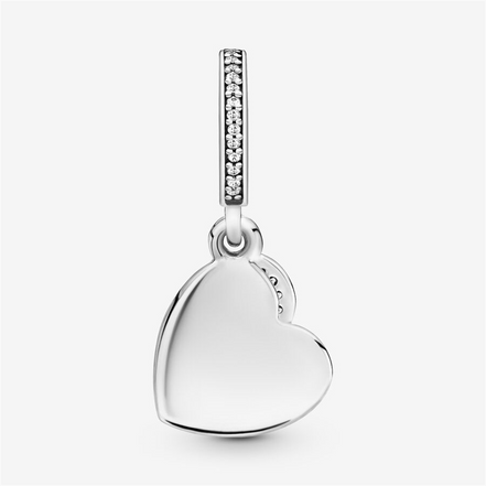 Pandora Moments Forever Friends Heart Silver Dangle Charm
